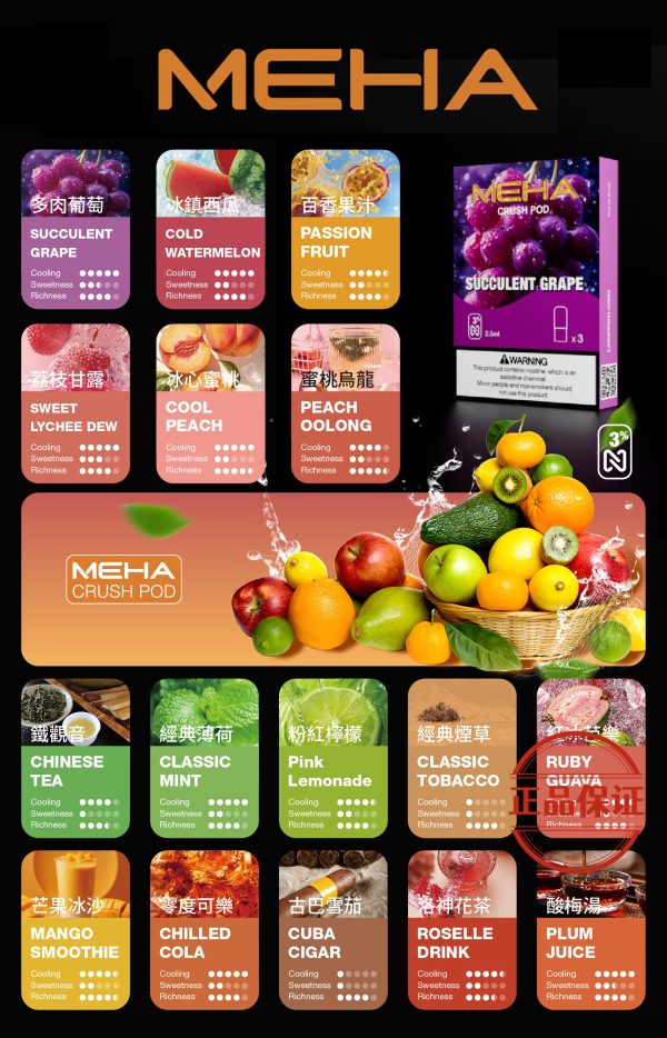 Meha 魅嗨五代煙彈(買 5 盒送方形主機或 1 盒煙彈)